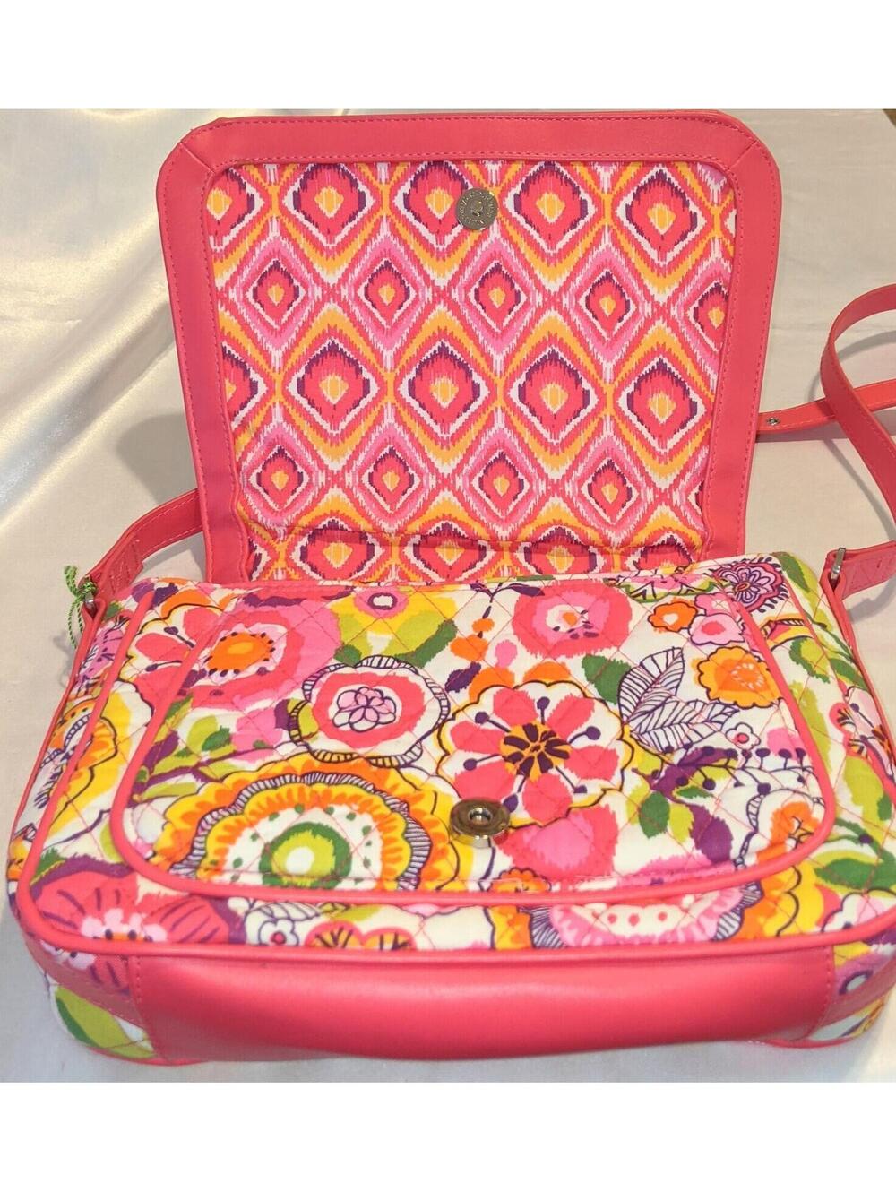 Vera Bradley Clementine Crosstown Crossbody Bag Pink Floral Shoulder Bag NWT - Picture 10 of 14
